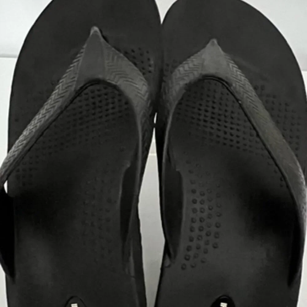 OKABASHI Mens Flip Flops, Black, Size XL